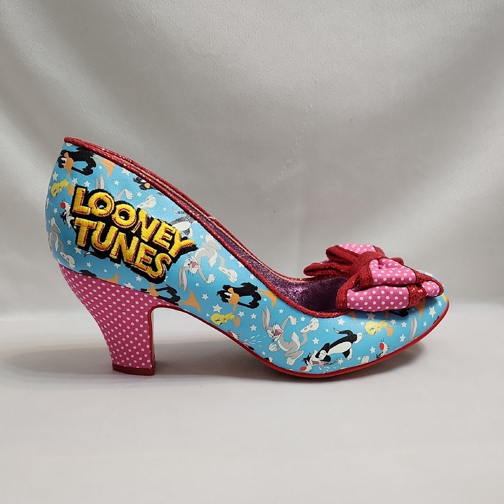 Irregular Choice Looney Tunes Polka-dot Colorful Whimsical Mid Heels (W Size 41)